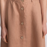 The Midi Linen Skirt - Cappuccino