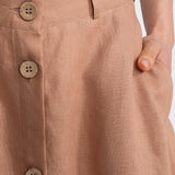 The Midi Linen Skirt - Cappuccino