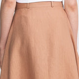 The Midi Linen Skirt - Cappuccino