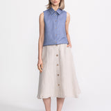 The Midi Hemp Skirt - Beige