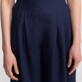 The "Deva" Linen Trousers – Navy Blue
