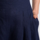 The "Deva" Linen Trousers – Navy Blue