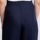The "Deva" Linen Trousers – Navy Blue
