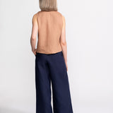 The "Deva" Linen Trousers – Navy Blue