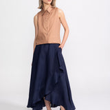 The "Nera" Ruffled Skirt - Navy Blue