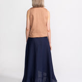 The "Nera" Ruffled Skirt - Navy Blue