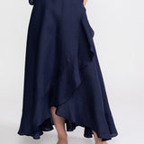 The "Nera" Ruffled Skirt - Navy Blue