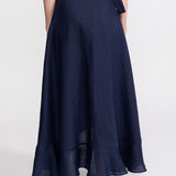 The "Nera" Ruffled Skirt - Navy Blue