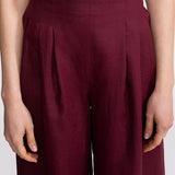 The "Deva" Linen Trousers – Bordeaux