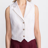 The "Snagov" Linen Waistcoat - Off White