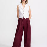 The "Deva" Linen Trousers – Bordeaux