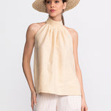 Tismana Linen Halter Top – Ecru