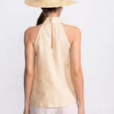 Tismana Linen Halter Top – Ecru