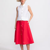 The Midi Linen Skirt - Red