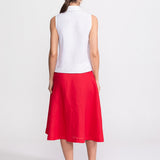 The Midi Linen Skirt - Red