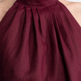 Tismana Linen Halter Top – Bordeaux