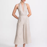 Eforie Linen Jumpsuit – Beige