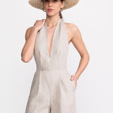 Eforie Linen Jumpsuit – Beige