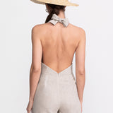 Eforie Linen Jumpsuit – Beige