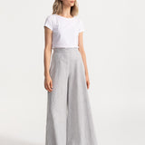The Palazzo Cotton Pants - Grey Stripes