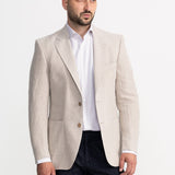 The Peles Egyptian Cotton Shirt - White with Brown Stripes