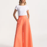 The Palazzo Linen Pants - Melon