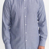 The Peles Egyptian Cotton Shirt - Grey with White Stripes