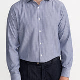 The Peles Egyptian Cotton Shirt - Grey with White Stripes