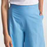 The Palazzo Cotton Pants - Mediterranean Blue