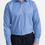 The Peles Egyptian Cotton Shirt - Ocean Blue