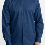 The Peles Egyptian Cotton Shirt - Navy Blue