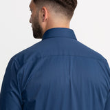 The Peles Egyptian Cotton Shirt - Navy Blue