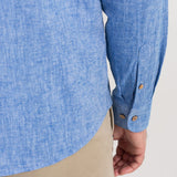 The Godeanu Linen Shirt - Sea Blue