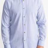 The "Godeanu" Linen Shirt - Sky Blue