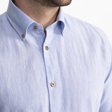 The "Godeanu" Linen Shirt - Sky Blue