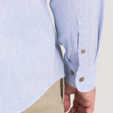 The "Godeanu" Linen Shirt - Sky Blue