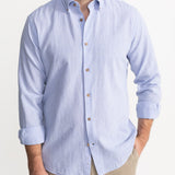 The "Godeanu" Linen Shirt - Sky Blue