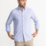 The "Godeanu" Linen Shirt - Sky Blue