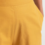 The Palazzo Cotton Pants - Mustard