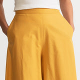The Palazzo Cotton Pants - Mustard