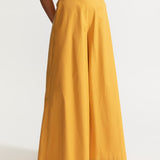 The Palazzo Cotton Pants - Mustard