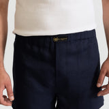 The Linen Boxer Shorts - Navy Blue