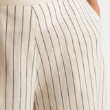 The Palazzo Linen Pants - White Stripes