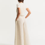 The Palazzo Linen Pants - White Stripes
