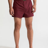 The Cotton Boxer Shorts - Burgundy