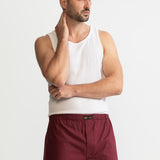 The Cotton Boxer Shorts - Burgundy