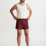 The Cotton Boxer Shorts - Burgundy