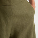 The Palazzo Linen Pants - Khaki