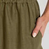 The Nocrich Linen Skirt - Khaki