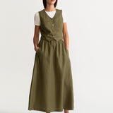 The Nocrich Linen Skirt - Khaki